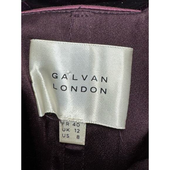 Galvan London Velvet Corset Wide Leg Jumpsuit Purple Womens Size 8 Sleeveless - Picture 10 of 11